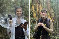 Two young people in rainforest
